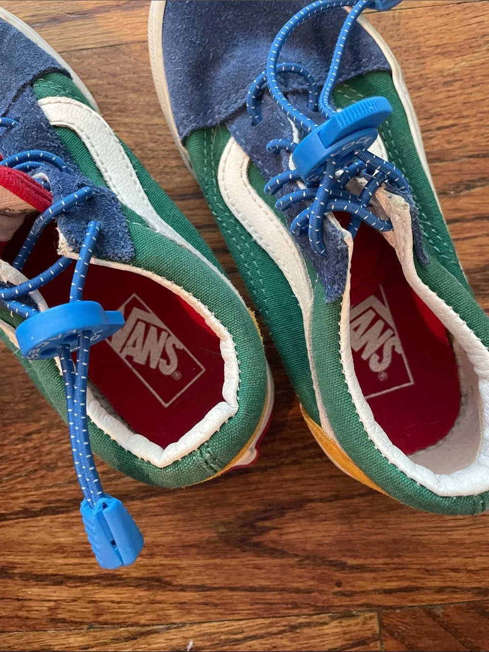 Vans Kids Low-Top Sneakers in Blue, Green & Yellow